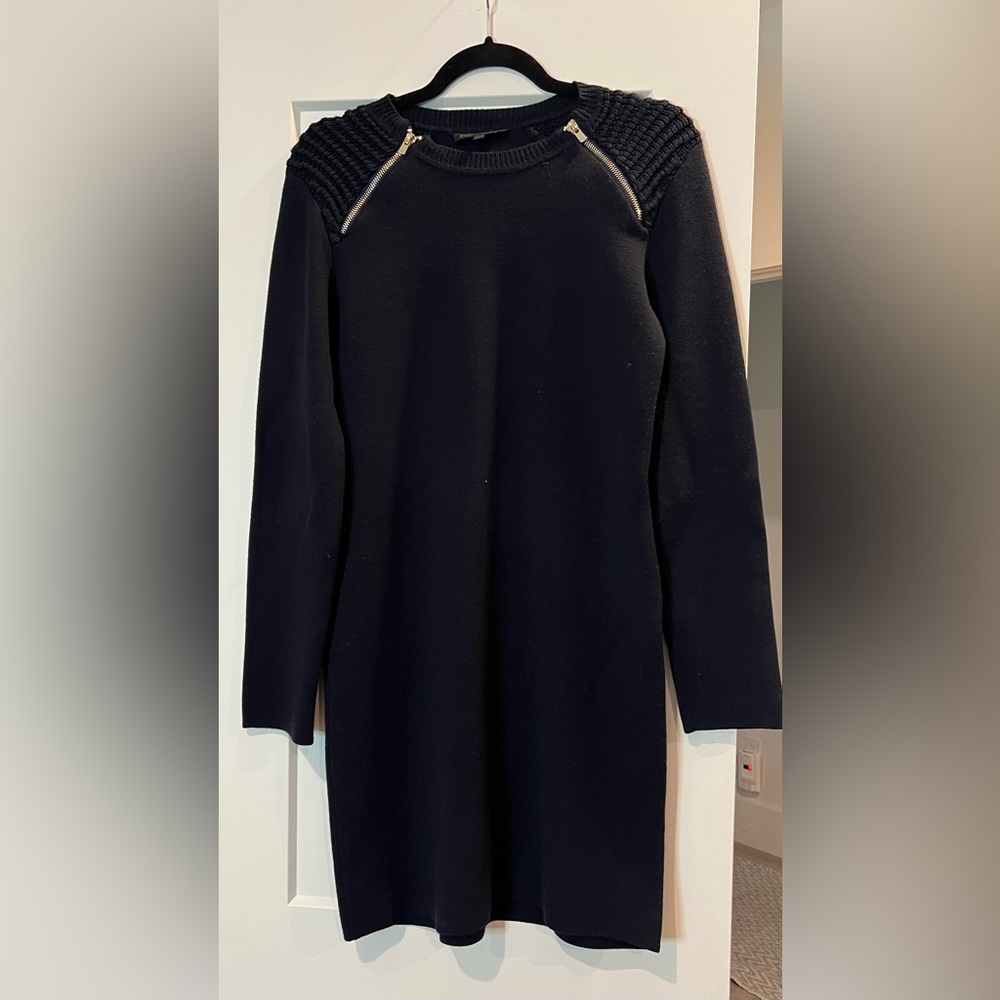MAJE Navy Dress with Zipper Detail